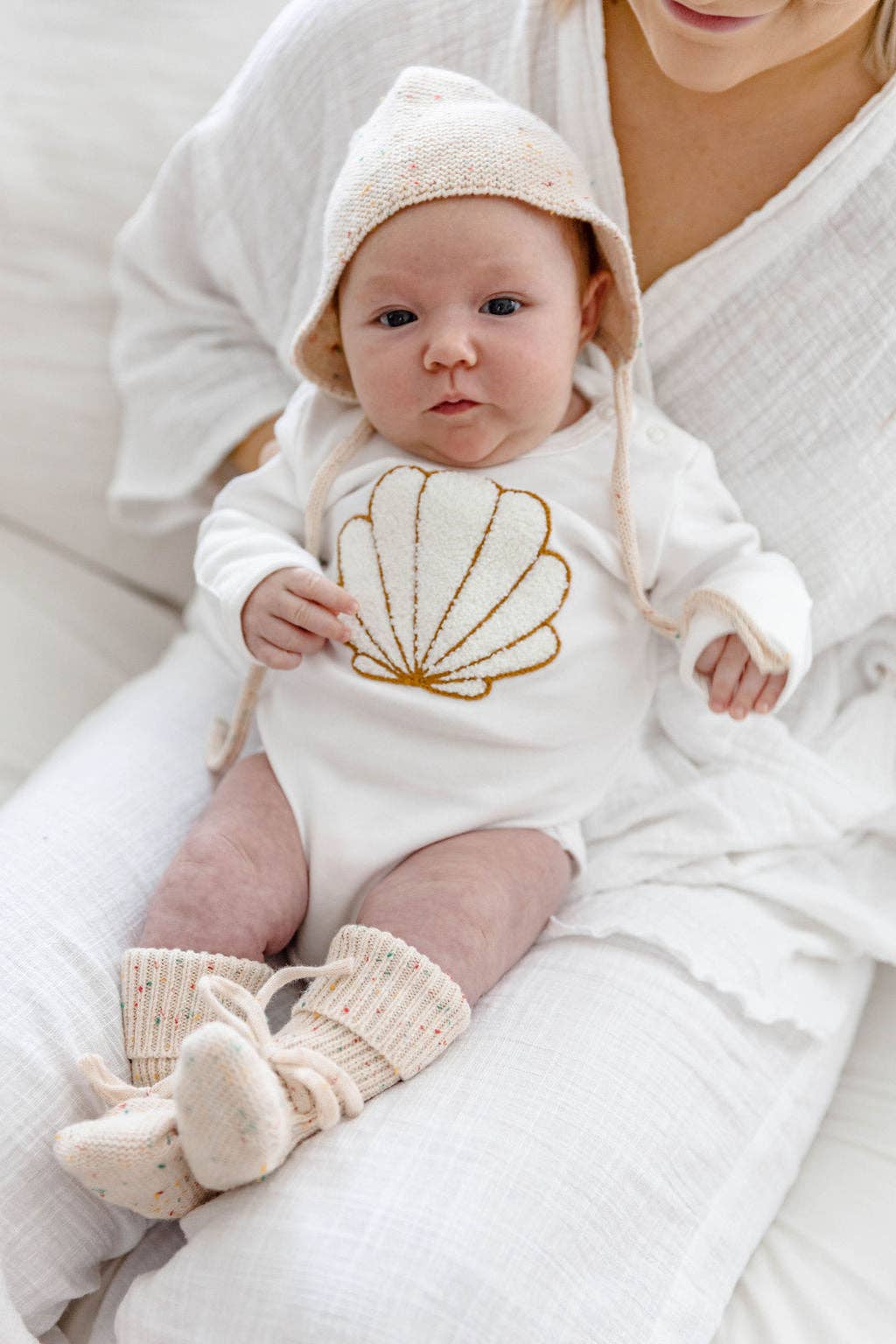 WOVEN KIDS - Newborn Booties | Oat