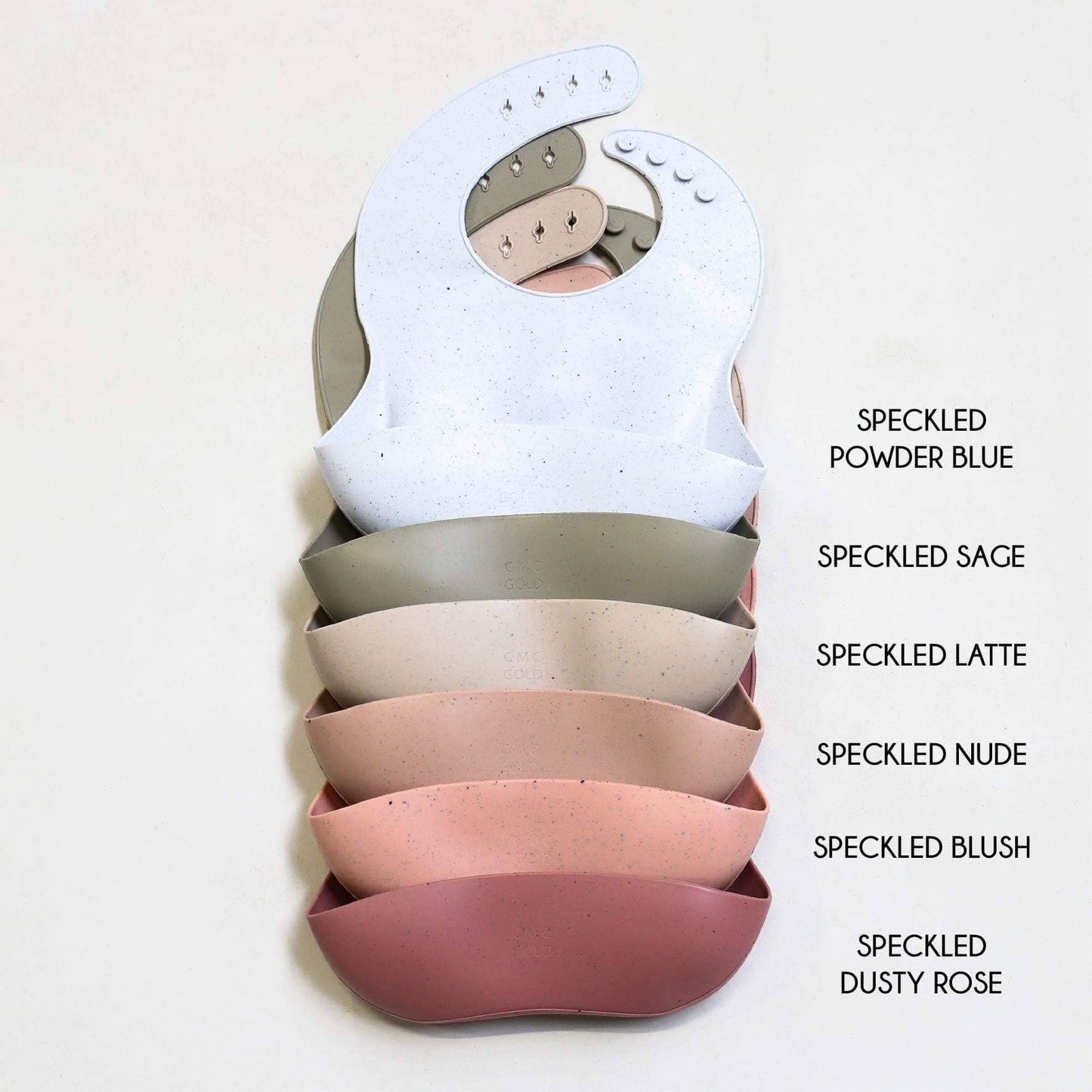 CMC GOLD - Silicone Bib | Speckled Sage